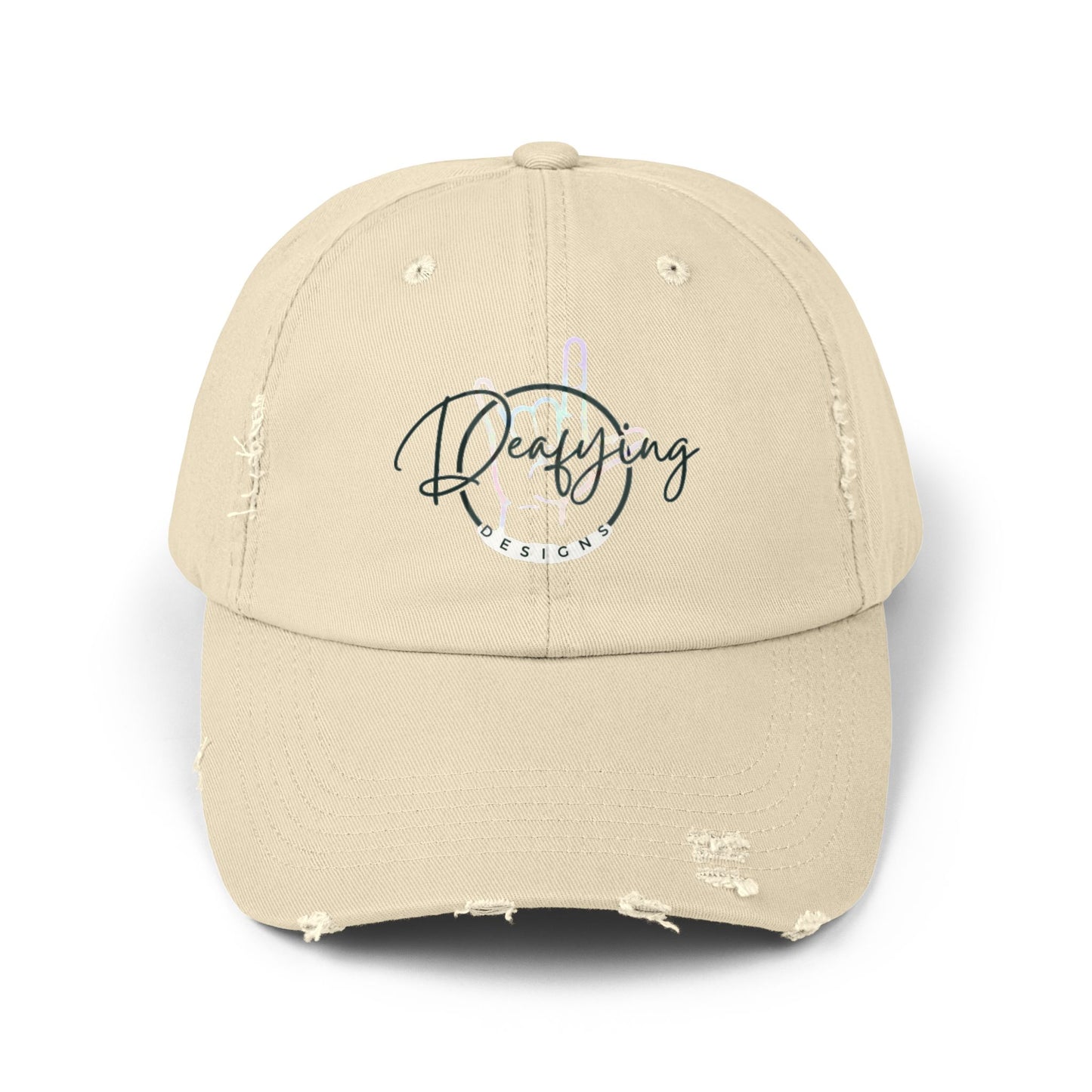 Deafying Designs Unisex Distressed Baseball Hat