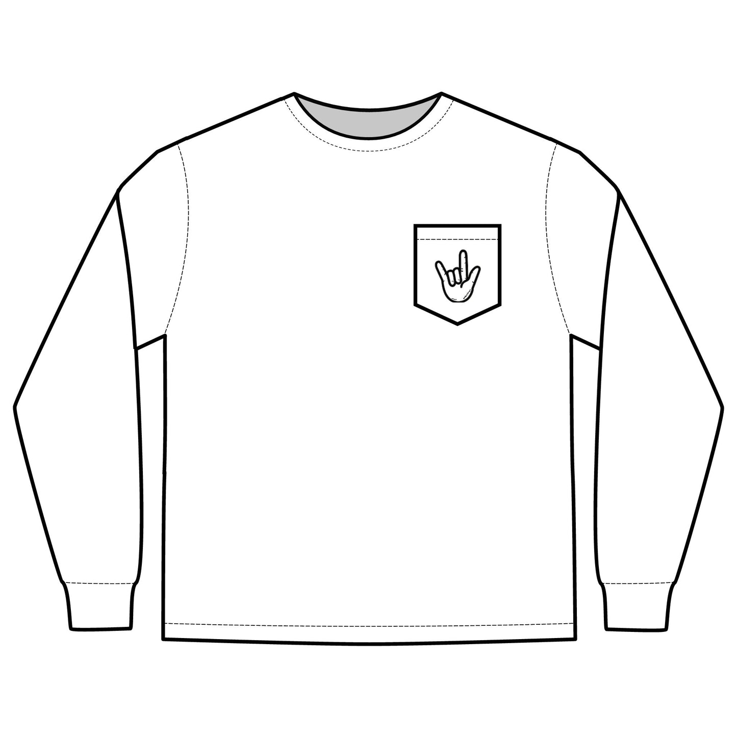 ILY Unisex Long Sleeve with Pocket