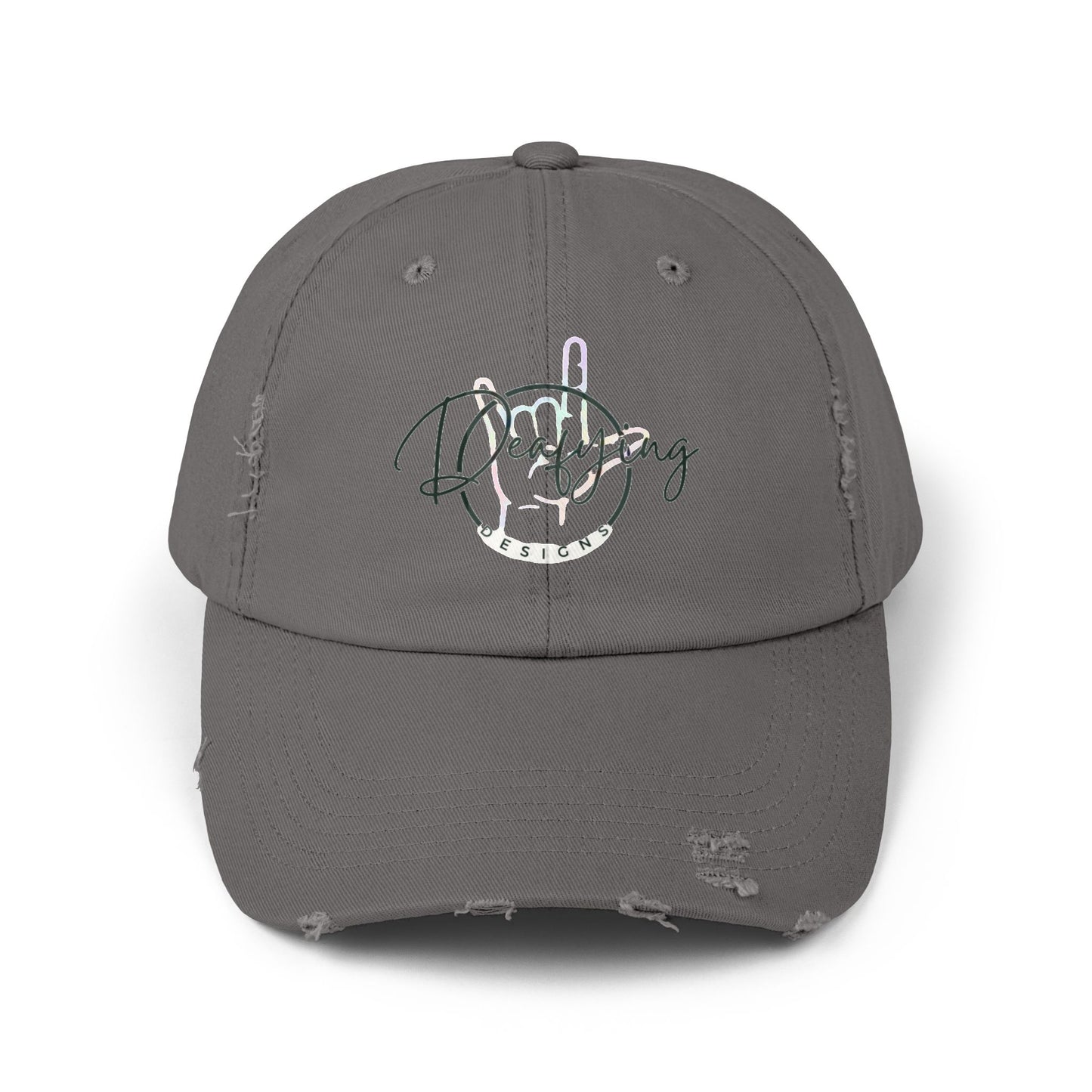 Deafying Designs Unisex Distressed Baseball Hat