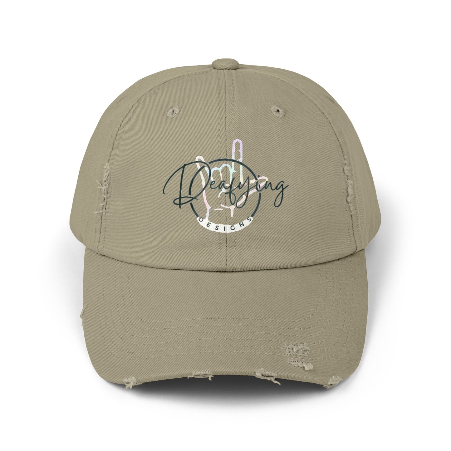 Deafying Designs Unisex Distressed Baseball Hat