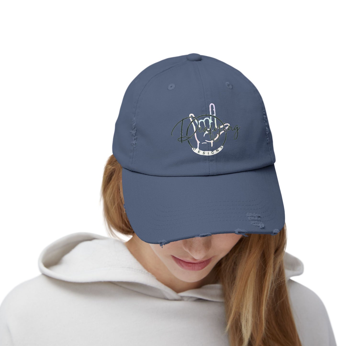 Deafying Designs Unisex Distressed Baseball Hat