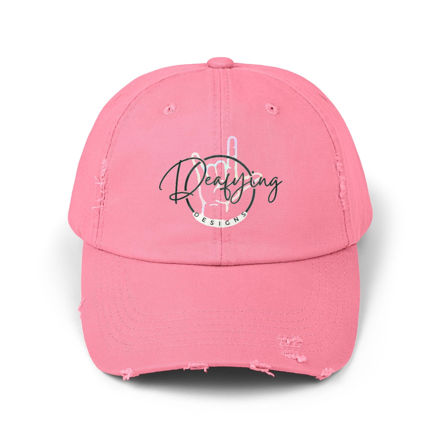 Deafying Designs Unisex Distressed Baseball Hat