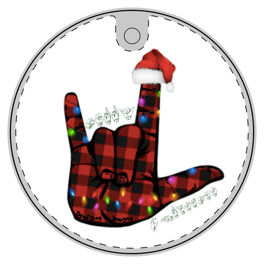 Merry Christmas ILY Ceramic Ornament